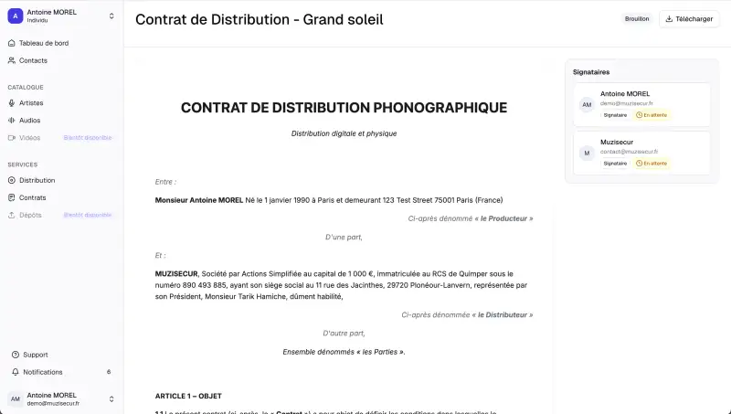 Détails du contrat Muzisecur